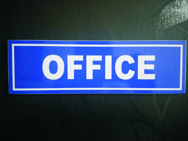 Illuminated office signage board