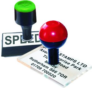 Rubber stamp with handle
